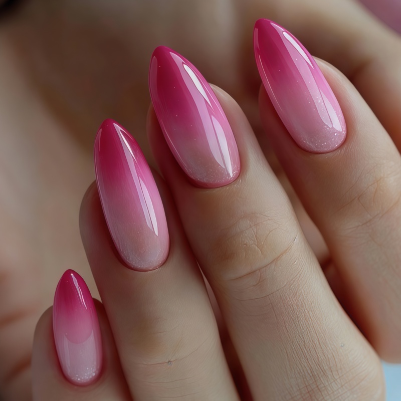 Nail Art Simple - 24 Stück mandelförmige Textur-Nagelkunststücke mit warmen