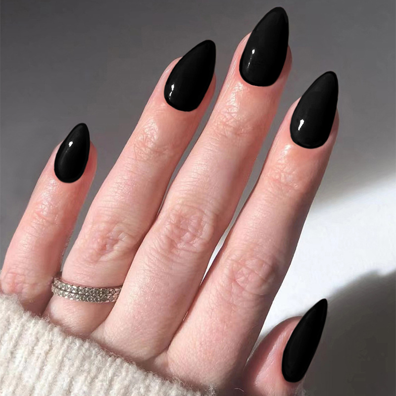 Nail Art Simple - 24-teiliges Set Einfarbiger Künstlicher Fingernägel, Tragbare