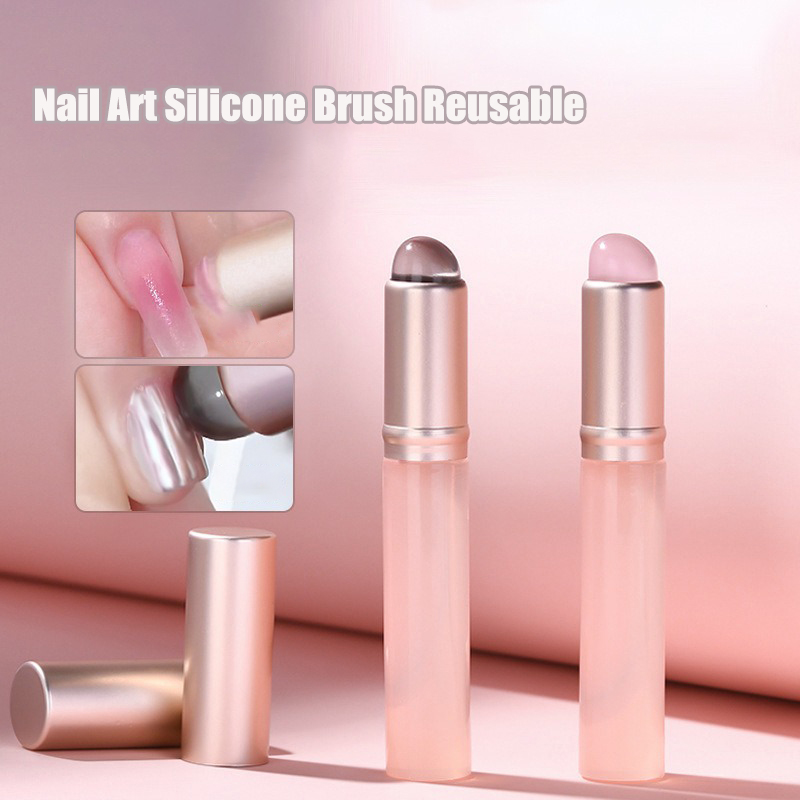 Nail Art Pink Soft - Jelly Pink Nail Art Silikonpinsel, wiederverwendbar,