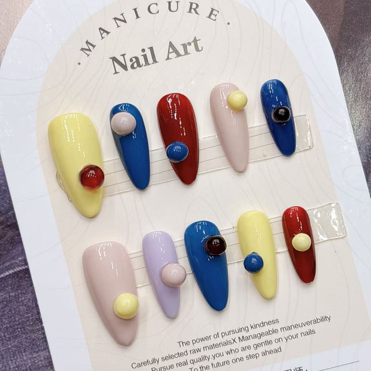 Nail Art Fake Nails - Bunte, farbenfrohe, coole und schicke Premium-High-End-Nägel