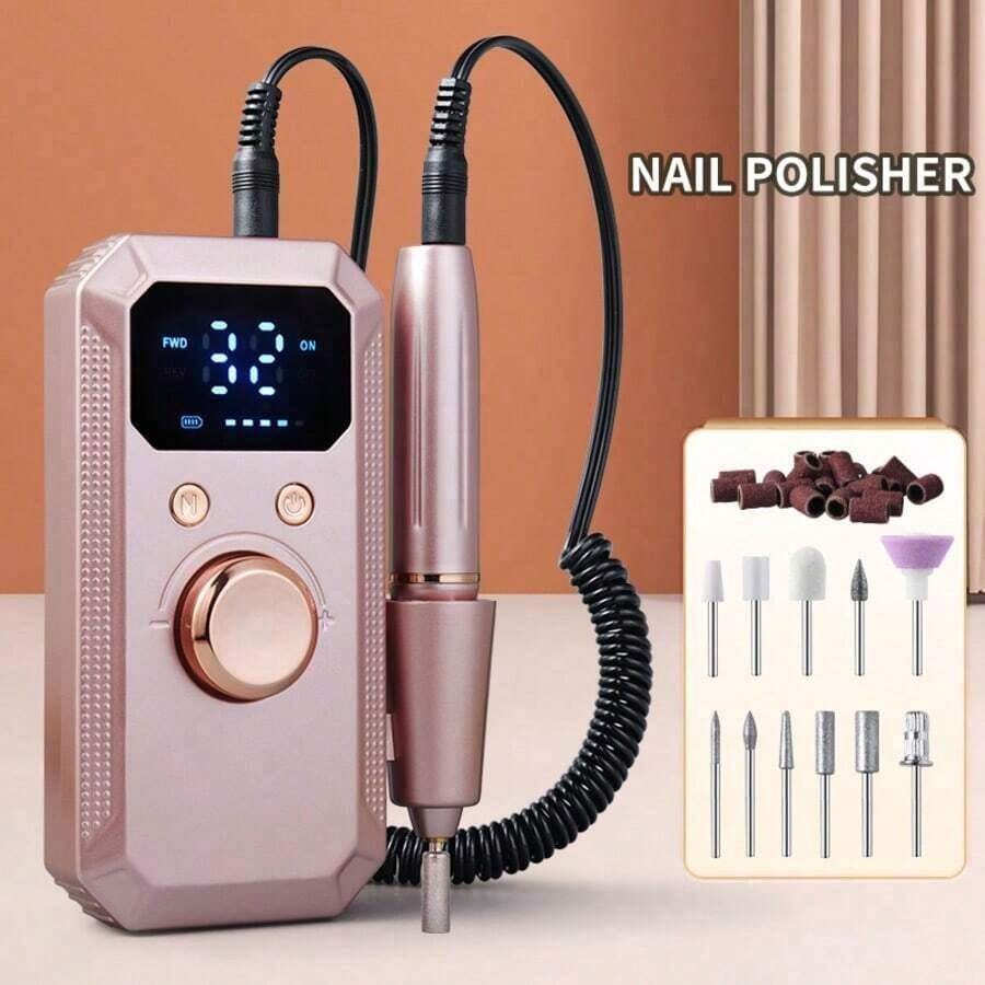 Nail Gel Polish Set - 20.000 U/min wiederaufladbarer elektrischer Nagelbohrer, tragbare