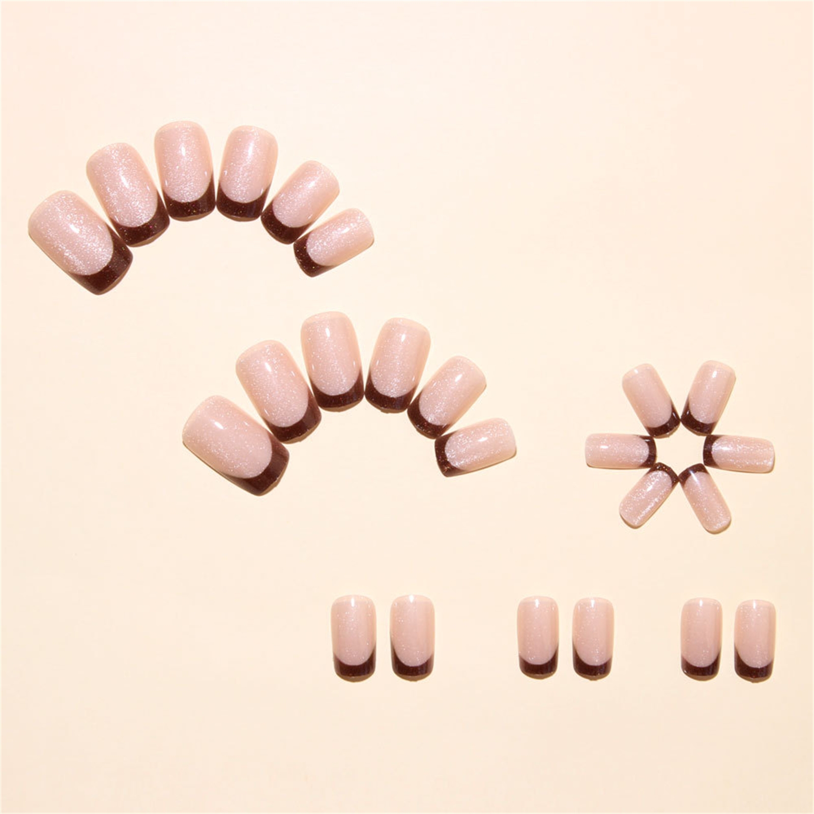 Braune künstliche Nägel im fra – Nail Art Simple Bewertung und Preis