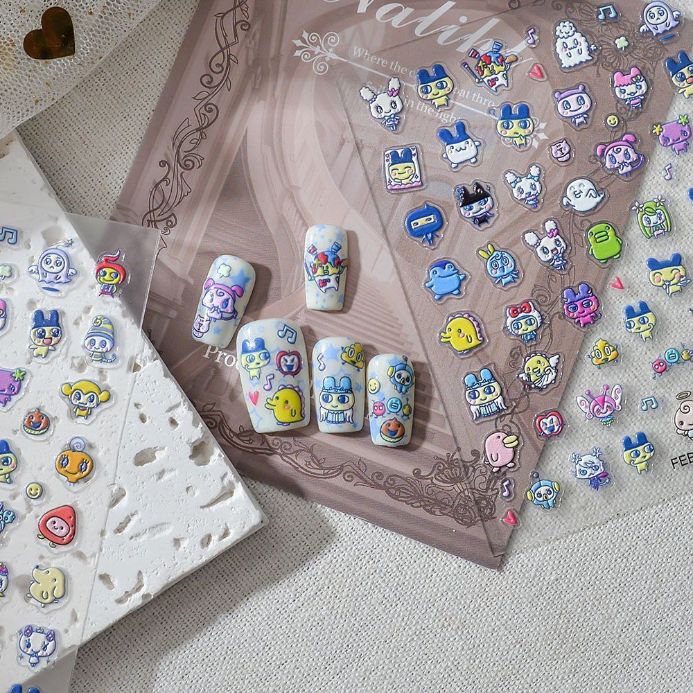 Tamagotchi Cartoon 3D-Reliefau – Nail Art Motif Bewertung und Preis