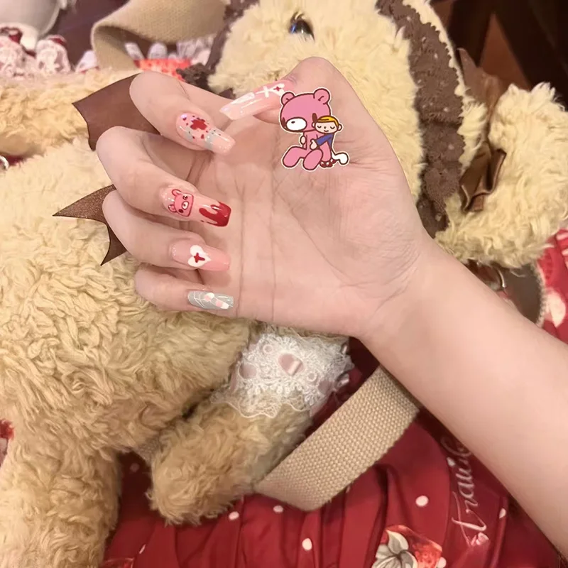 Süße rosa Bearbrick Press-On-N – Nail Art Motif Bewertung und Preis