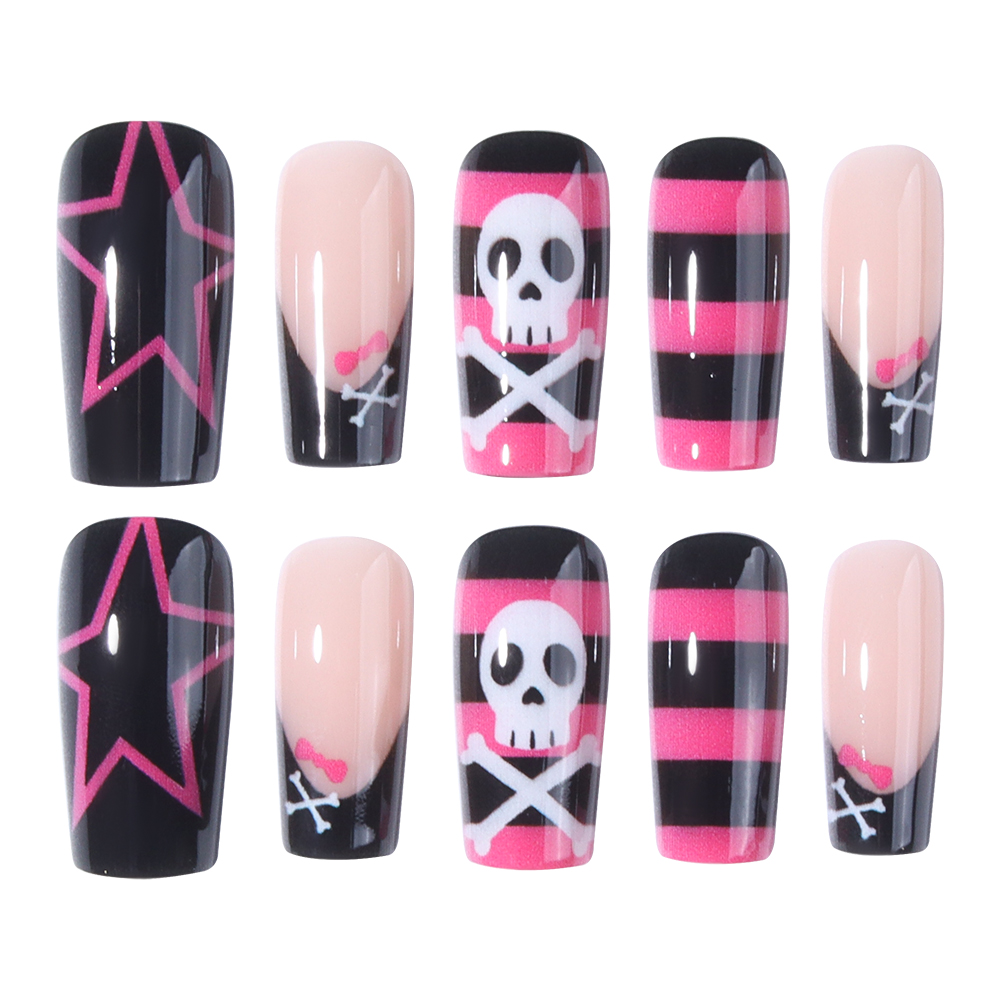 24-teiliges Set lange, sargför – Nail Art Fake Nails Bewertung und Preis