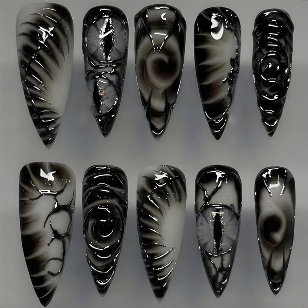 Stiletto Gothic Press-On-Nägel – Nail Art Fake Nails Bewertung und Preis