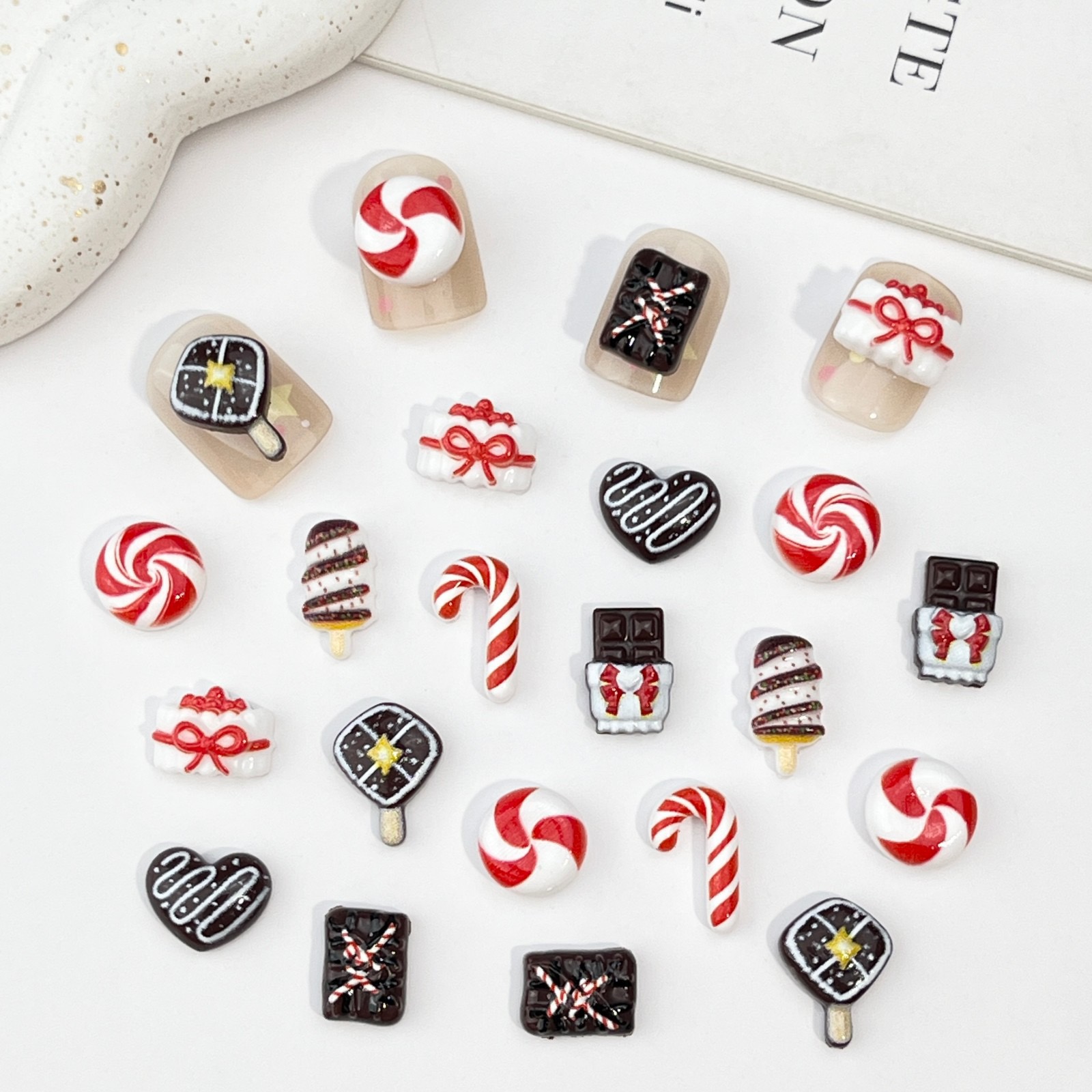 50 Stück Harz-Mini-Weihnachtsd – Nail Art Motif Bewertung und Preis