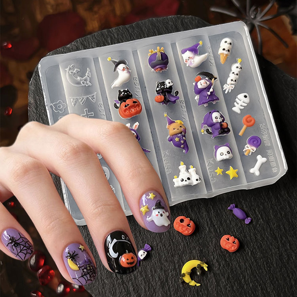 Halloween Cartoon Silikon-Nage – Nail Art Motif Bewertung und Preis